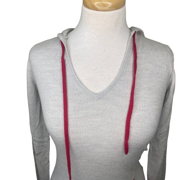 Kjus CELERINA Hooded Merino Wool Long Sleeve Pullover Sweater size 36/Small Gray - Picture 4 of 9